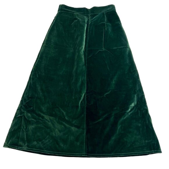 Maria De La Orden Velvet Skirt in Emerald Green - Picture 2 of 3